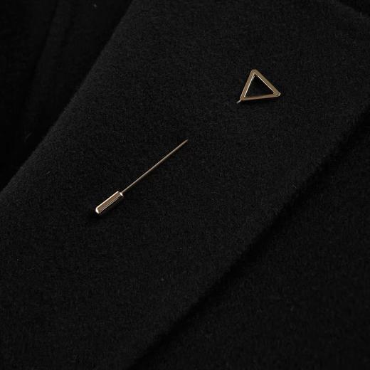 太平鸟男装 羊毛大衣休闲黑色长款羊绒外套B1AAB4410 商品图3