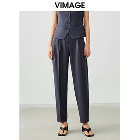 VIMAGE/纬漫纪春季新款职业干练百搭显瘦锥形休闲裤女裤子V1705302