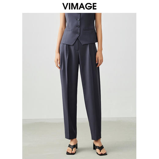 VIMAGE/纬漫纪春季新款职业干练百搭显瘦锥形休闲裤女裤子V1705302 商品图0