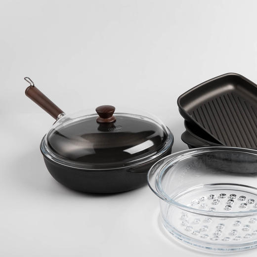 意大利PENTOLPRESS高硼硅玻璃锅盖木质款24/28/32cm 商品图2