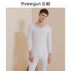 Threegun三枪【银匠心系列-100支长绒棉】无痕V领男士保暖内衣套装-23265D021
