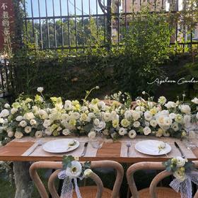 户外小清新森林系生日桌花布置