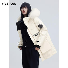 FIVE PLUS2021新款女冬装狐狸大毛领羽绒服女白鹅绒滑雪服外套2NN4334320