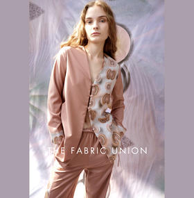 THE FABRIC UNION提花抽绳休闲衬衣提花拼接休闲阔腿裤