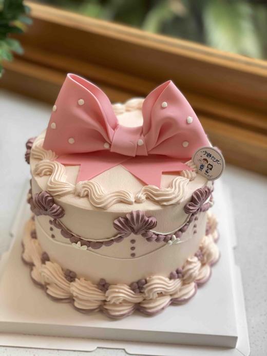 翻糖蝴蝶结奶油蛋糕 下单前请仔细阅读商品详情 商品图0
