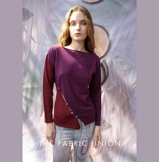 THE FABRIC UNION不规则拼接针织上衣印花休闲微喇叭裤 商品图2