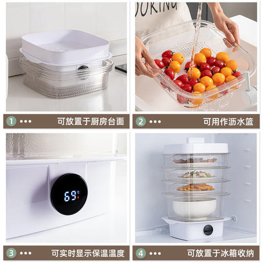 冬季饭菜保温罩菜罩新款家用剩菜收纳盒加热罩菜 商品图7