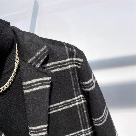 2021冬季双面尼大衣时尚格纹商务长款羊毛外套男士大衣 B1AAB4306 商品图4