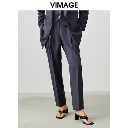 VIMAGE/纬漫纪春季新款职业干练百搭显瘦锥形休闲裤女裤子V1705302 商品图3