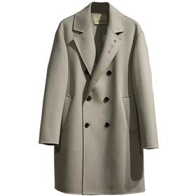 2021冬季双面尼大衣时尚格纹商务长款羊毛外套男士大衣 B1AAB4306