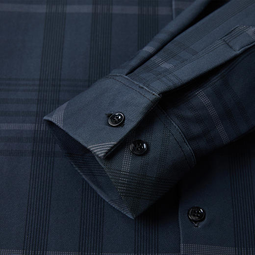 【加绒保暖】罗蒙秋冬男装保暖衬衫男长袖商务休闲格纹衬衣爸爸装衬衫 商品图12