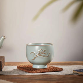 东道汝窑花神兰花杯（天青）