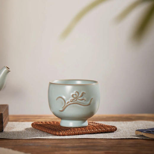 东道汝窑花神兰花杯（天青） 商品图0