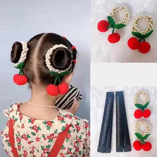 女童毛绒樱桃发圈新款不伤发弹性好小女孩发饰韩国网红头绳 商品图1