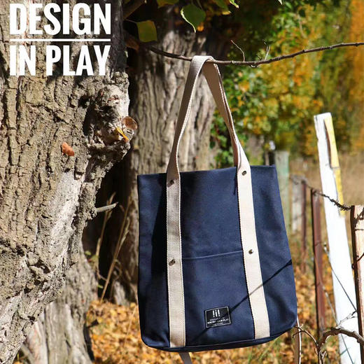 玩物托特包TB004帆布防水包包女包新款学生上课纯色手提布袋包单肩斜挎包 商品图1