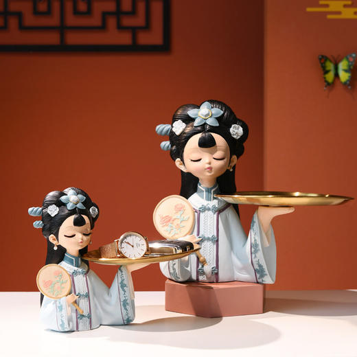 宫廷古风娃娃装饰品摆件客厅进门钥匙收纳电视柜床头酒柜房间摆设 商品图0