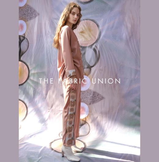 THE FABRIC UNION提花抽绳休闲衬衣提花拼接休闲阔腿裤 商品图2