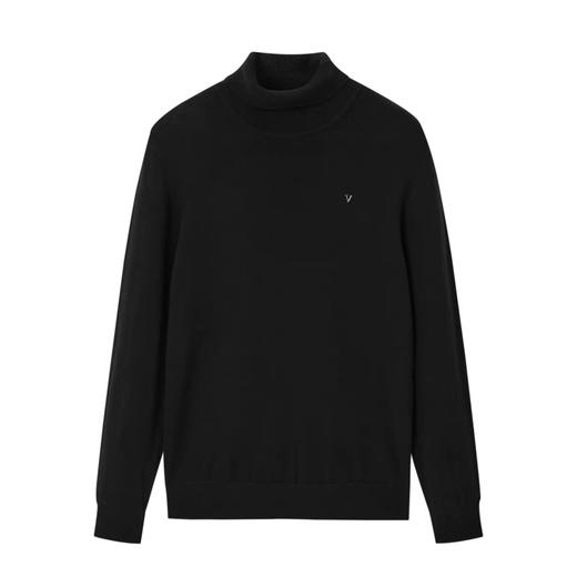 太平鸟男装 冬季黑色韩版修身高领毛衣B1EGB4447 商品图0