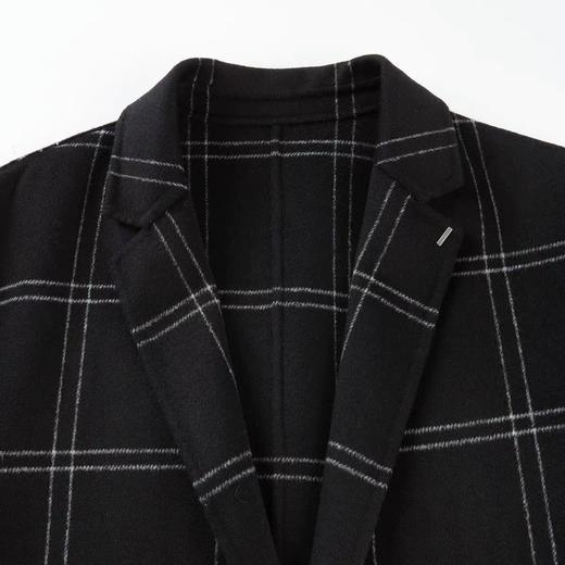 太平鸟男装 秋冬新款韩版修身格纹毛呢大衣B1AAB4204 商品图2