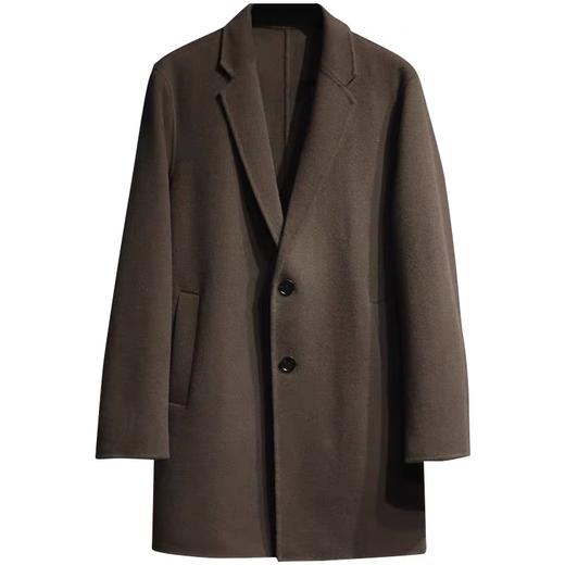 太平鸟男装2021年冬时尚新款合体羊毛双面呢料大衣B1AAB4207 商品图0