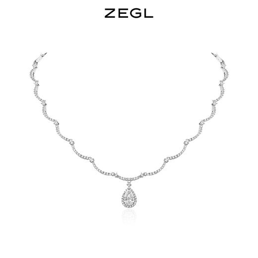 ZEGL高奢系列水滴项链女小众锁骨毛衣链耳环925银针秋冬耳饰套装 商品图1