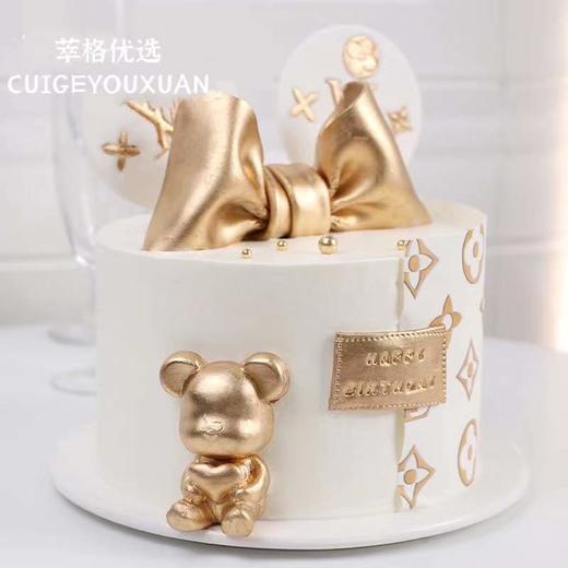 LV小熊  蝴蝶结翻糖女神蛋糕 商品图0