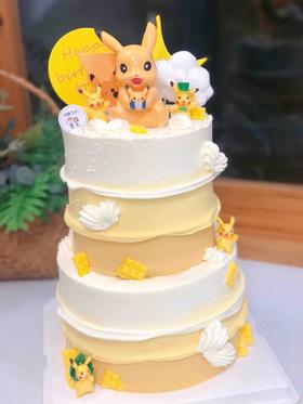 双层加高皮卡丘奶油蛋糕 下单前请仔细阅读商品详情