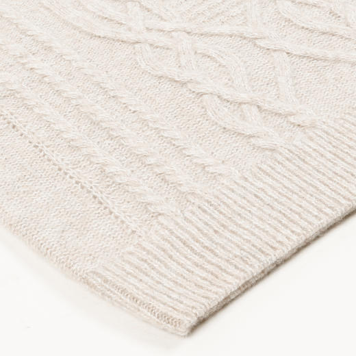 METTE羊绒世家冬女士羊绒针织衫高领套头山羊绒纯色加厚绞花毛衣 商品图3