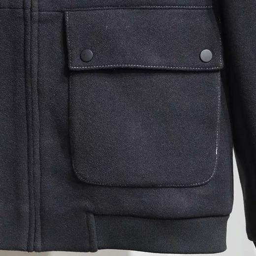 太平鸟男装2021冬装绵羊毛立领流行休闲夹克潮B1BCB4419 商品图3