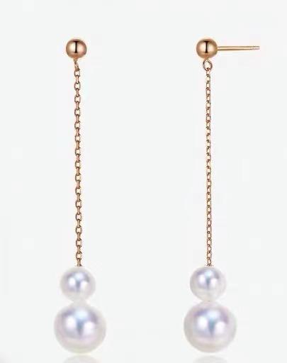 依偎 金18k海水珍珠耳钉104657 5-7mm 商品图3