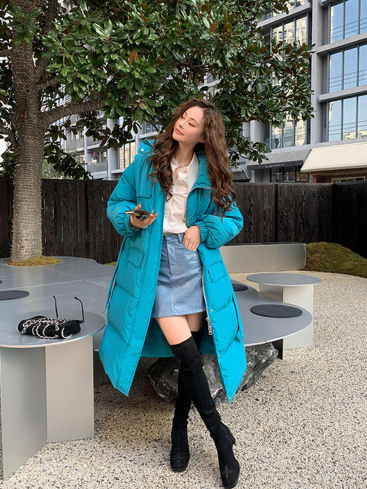 【大货孤品，不退不换】羊猄绒长靴过膝高筒靴粗跟 跟高7CM 商品图6