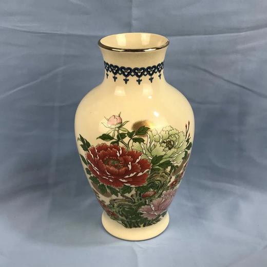 日本陶芸文峰作岩牡丹花瓶 原盒保留 实物见视频 商品图0