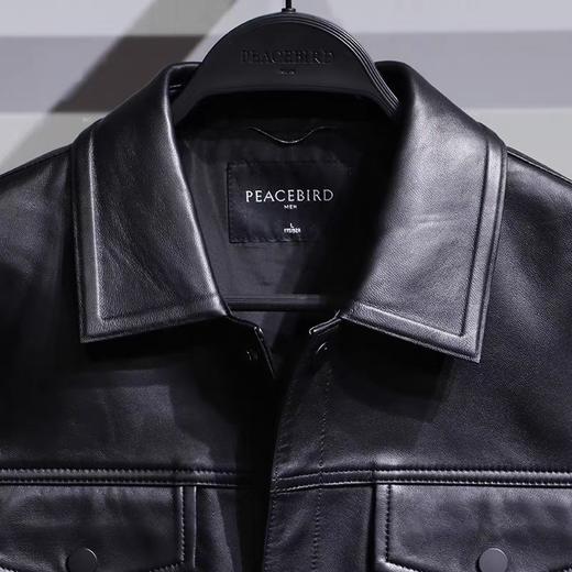 PEACEBIRD太平鸟男装2021冬季新款时尚休闲皮衣B1BDB4F27 商品图2