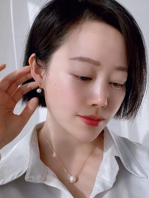 weiyi 银925淡水珍珠耳钉104975 7.5-8mm白 商品图4