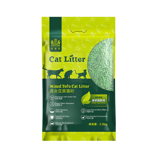 【绿茶猫砂】2.8kg★豆腐混合砂 商品图0