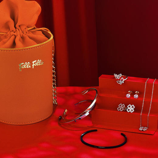 【双十二圣诞狂欢节】FolliFollie刘诗诗同款“爱你爱你”百宝囊原价6800元五件套珠宝首饰套装送爱马仕橙色水桶包 商品图2