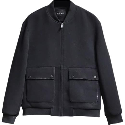 太平鸟男装2021冬装绵羊毛立领流行休闲夹克潮B1BCB4419 商品图0