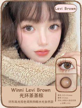 Winni旗下 · Levi Brown光环茶茶棕 ·14.2mm实际着色放大直径 年抛美瞳