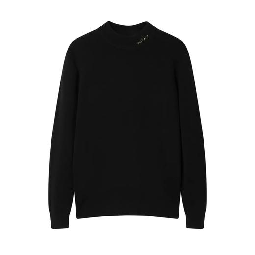 太平鸟男装 纯色毛衫休闲半高领黑色毛衣男B1EBB4326 商品图0