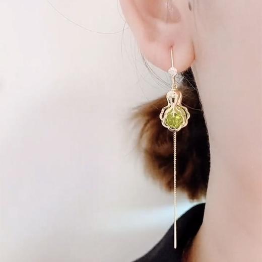 【百财顺利 新年必备】镶锆石白菜百搭设计感耳坠耳饰汉服配饰 商品图3