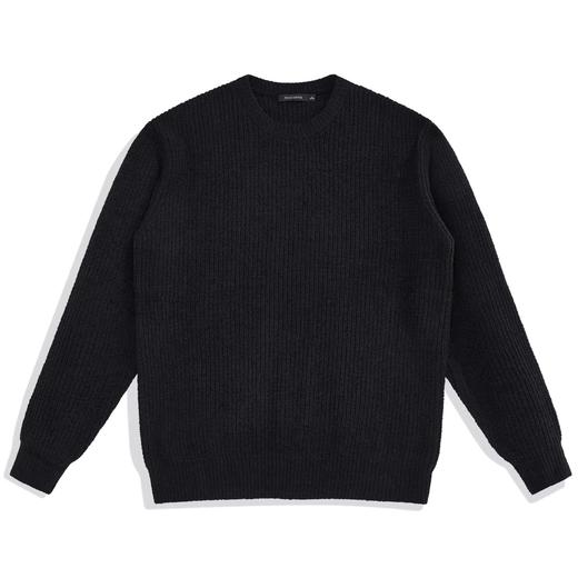 太平鸟男装秋冬黑色圆领毛套衫休闲毛衣潮B2EBB4385 商品图0