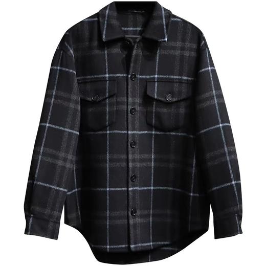 太平鸟男装2021冬新款时尚休闲格纹外穿式衬衫B2CHB4269 商品图0