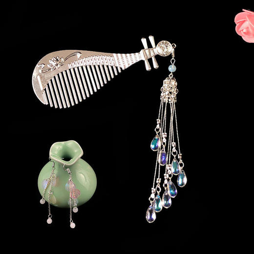 汉服发饰琵琶发梳流苏头饰明制发簪古风饰品唐风古装簪子 商品图9