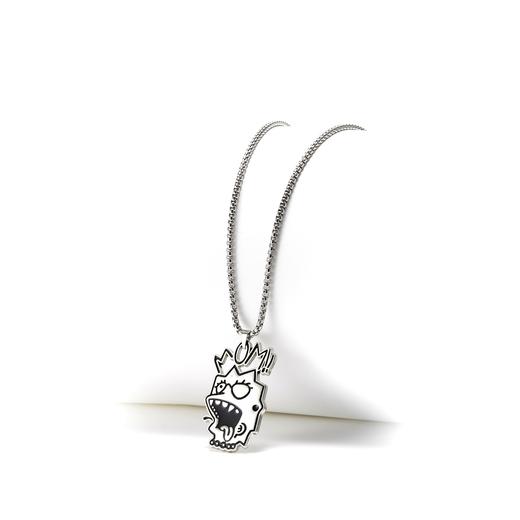 PINLI品立2021秋季男配饰合金搞怪表情项链饰品首饰潮D213628405 商品图3