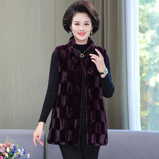 FW 9233貂绒马甲加肥加大码中长款背心马夹外套 商品图4