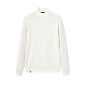 太平鸟男装 针织打底衫白色半高领毛套衫B1EBB4242