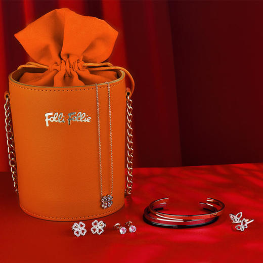 【双十二圣诞狂欢节】FolliFollie刘诗诗同款“爱你爱你”百宝囊原价6800元五件套珠宝首饰套装送爱马仕橙色水桶包 商品图3