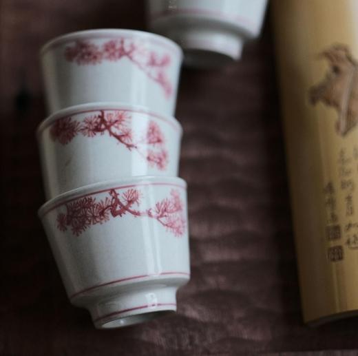 梵山堂品茗苏打釉开片收回青花单杯诗文茶杯纯手工功夫茶具套装 商品图4