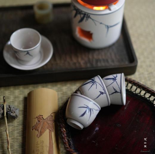 梵山堂品茗苏打釉开片收回青花单杯诗文茶杯纯手工功夫茶具套装 商品图9