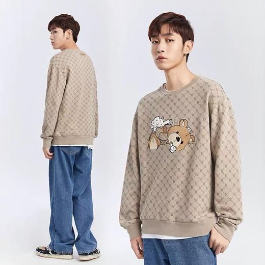 PEACEBIRD太平鸟男装2021冬季新款小熊卫衣B1BFB4218 商品图0